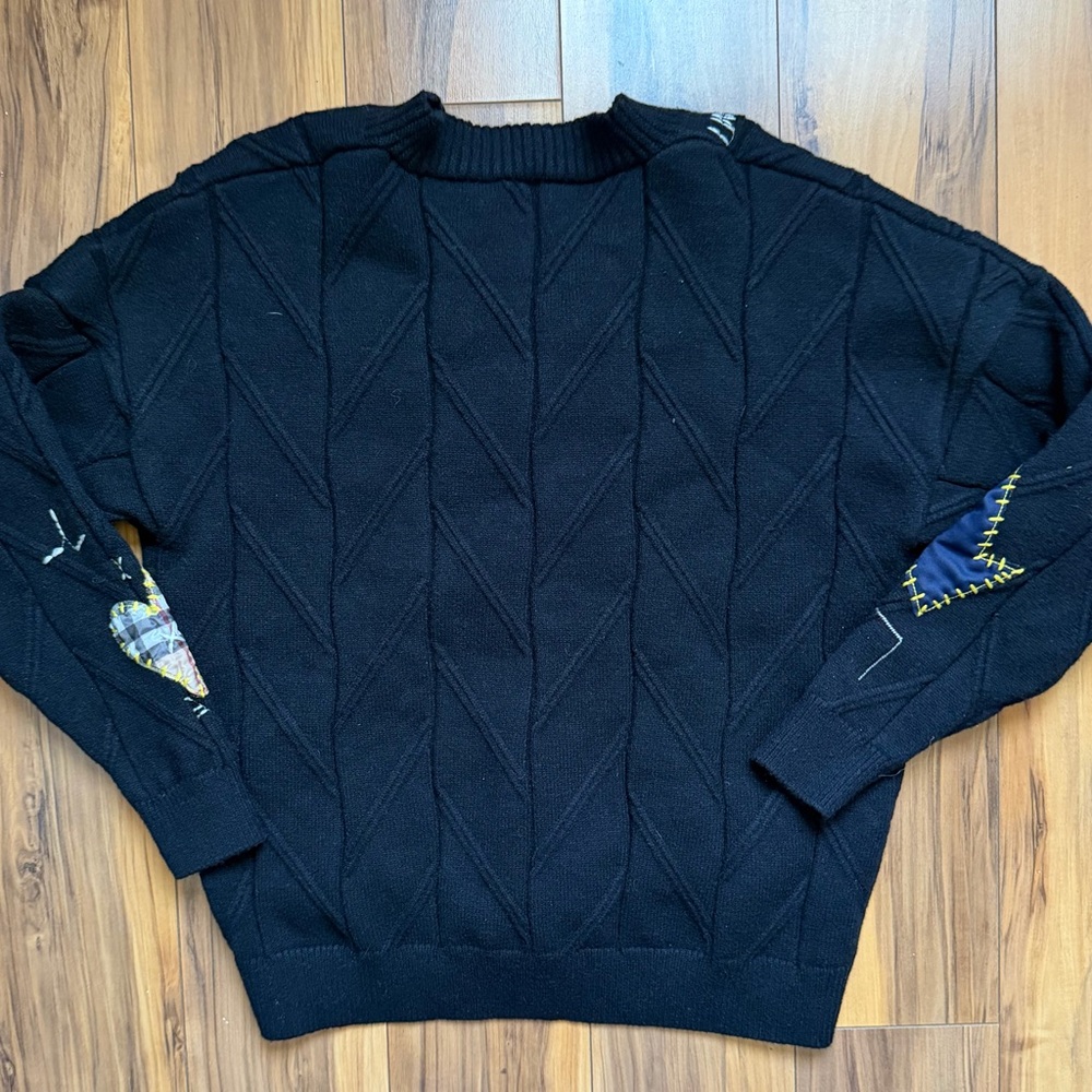 Ebossy Black cable knit chunky women’s Sweater - Picture 4 of 9